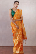 Banarasi Saree Fire Orange Banarasi Saree saree online