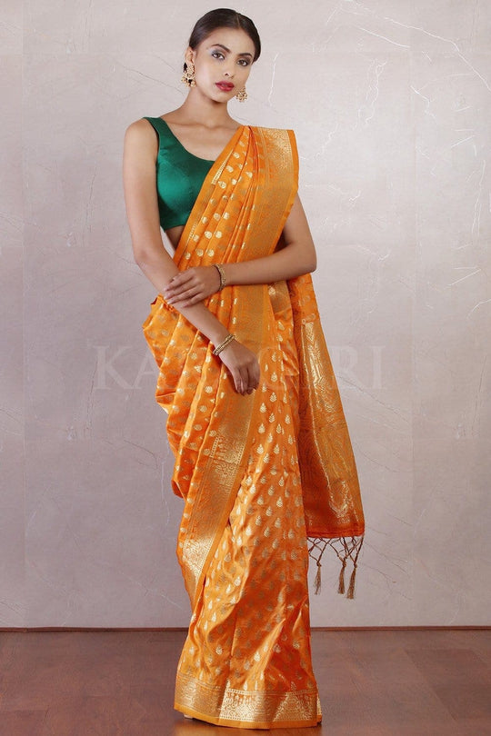 Banarasi Saree Fire Orange Banarasi Saree saree online