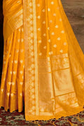 Banarasi Saree Fire Yellow Banarasi Saree saree online
