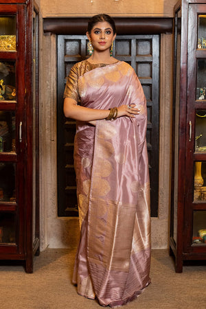 Flamingo Pink Banarasi Saree