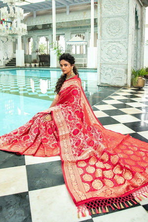 Fluorescent Pink Banarasi Saree