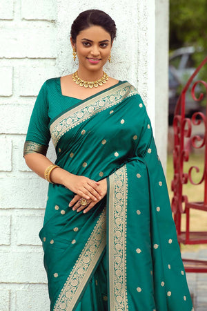 Forest Green Banarasi Saree