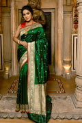green banarasi saree