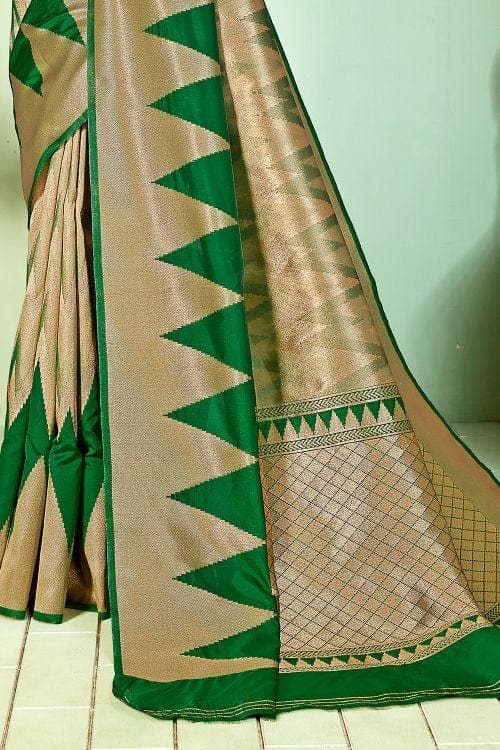 Banarasi Saree Forest Green Zari Woven Banarasi Saree saree online