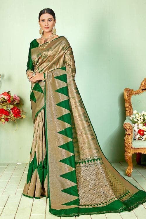 Banarasi Saree Forest Green Zari Woven Banarasi Saree saree online