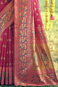 French Rose Pink Banarasi Saree