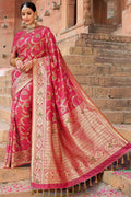 Banarasi Saree French Rose Pink Zari Woven Banarasi Saree saree online