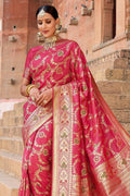Banarasi Saree French Rose Pink Zari Woven Banarasi Saree saree online