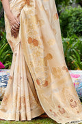 white silk saree