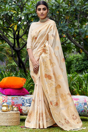 Frost White Banarasi Saree