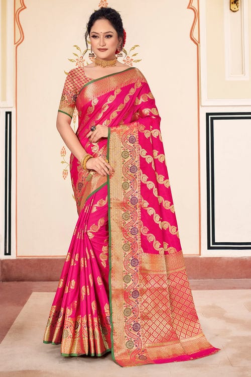 pink banarasi saree