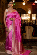 pink banarasi saree