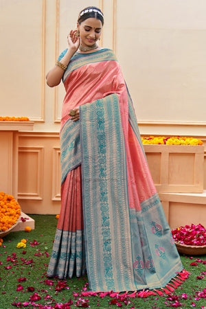 Fuschia Pink Banarasi Saree