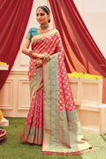 pink banarasi saree