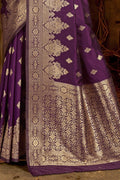 Banarasi Saree Gam Purple Zari Woven Banarasi Saree saree online