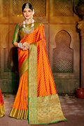 Banarasi Saree Gold Orange Zari Woven Banarasi Saree saree online