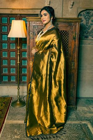 Gold Yellow Banarasi Saree