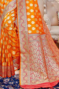 Banarasi Saree Gold Yellow Zari Butta Woven Banarasi Saree saree online