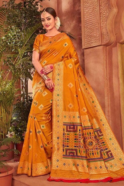Banarasi Saree Gold Yellow Zari Woven Banarasi Saree saree online