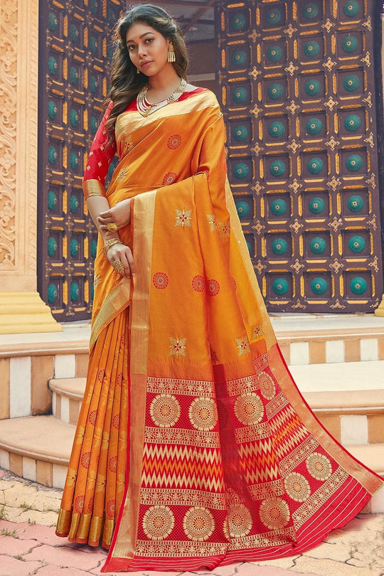 Banarasi Saree Gold Yellow Zari Woven Banarasi Saree saree online
