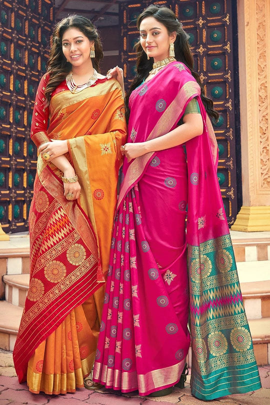 Banarasi Saree Gold Yellow Zari Woven Banarasi Saree saree online