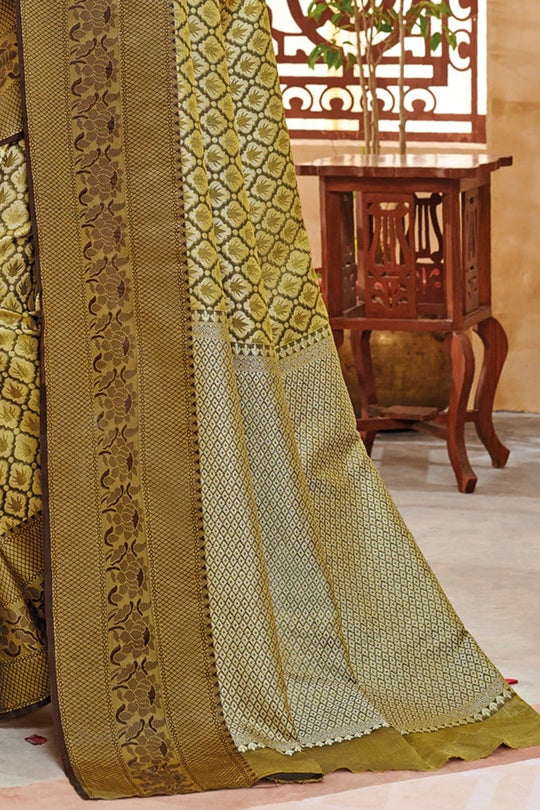 Banarasi Saree Golden Brown Zari Woven Banarasi Saree saree online
