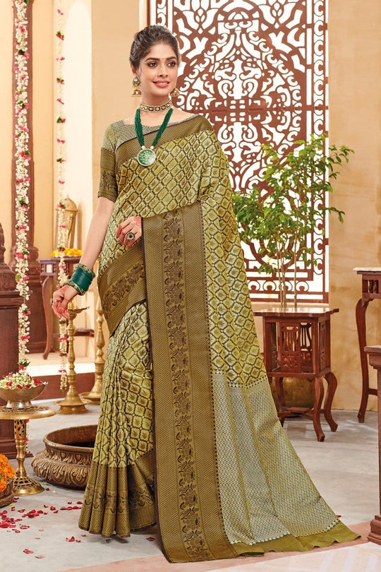 Banarasi Saree Golden Brown Zari Woven Banarasi Saree saree online