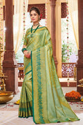 Banarasi Saree Golden Green Zari Woven Banarasi Saree saree online