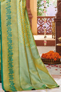 Banarasi Saree Golden Green Zari Woven Banarasi Saree saree online