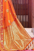 Banarasi Saree Goldfish Orange Zari Woven Banarasi Saree saree online