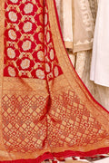Banarasi Saree Gorgeous Crimson Red Banarasi  Saree saree online