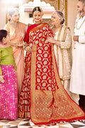 Banarasi Saree Gorgeous Crimson Red Banarasi  Saree saree online