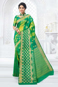 Banarasi Saree Gorgeous Jade Green Banarasi Saree saree online