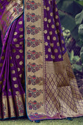 Grape Purple Banarasi Saree