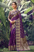 Grape Purple Banarasi Saree