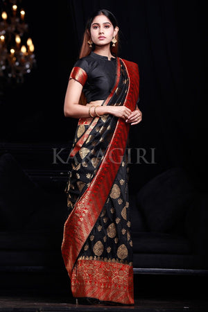 Grease Black Banarasi Saree