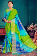 Banarasi Saree Green And Blue Banarasi Saree saree online