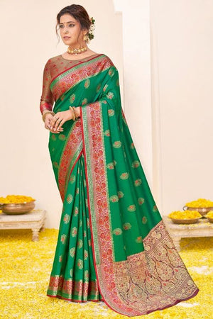 Green Banarasi Saree