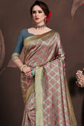 Banarasi Saree Grey,Pink Banarasi Saree saree online