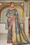 Banarasi Saree Grey Woven Banarasi Brocade Saree saree online