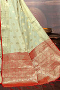 Banarasi Saree Honeydew Cream Zari Butta Saree saree online