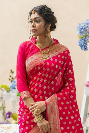 Hot Pink Banarasi Butti Saree