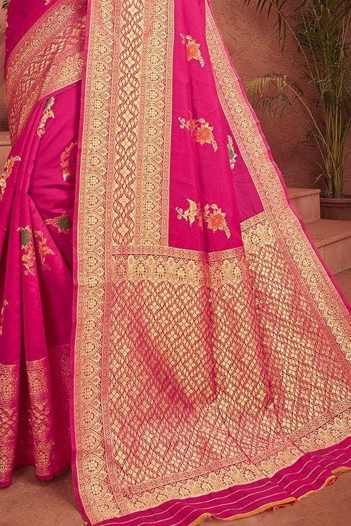 Banarasi Saree Hot Pink Banarasi Saree saree online