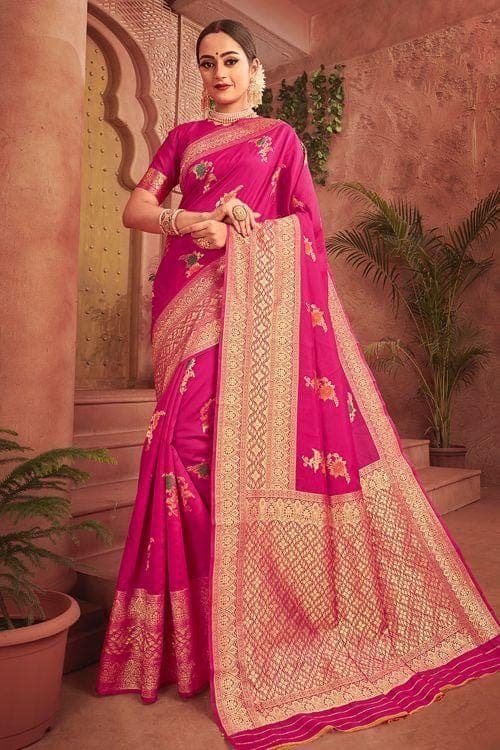 Banarasi Saree Hot Pink Banarasi Saree saree online