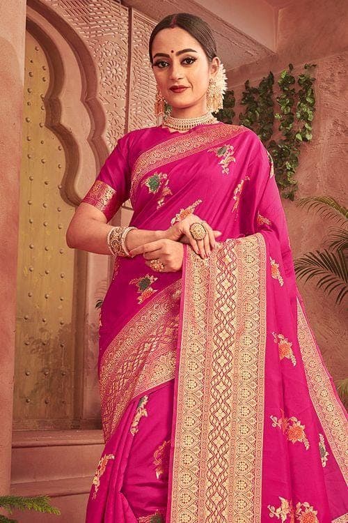 Banarasi Saree Hot Pink Banarasi Saree saree online