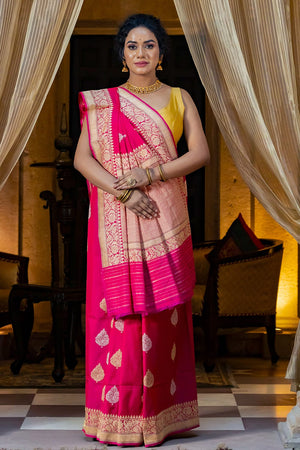 Hot Pink Banarasi Saree
