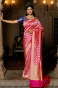 pink banarasi saree