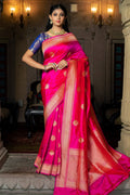 pink banarasi saree