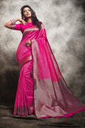 Banarasi Saree Hot Pink Woven Banarasi Saree saree online