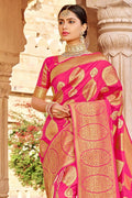 Banarasi Saree Hot Pink Zari Woven Banarasi Saree saree online